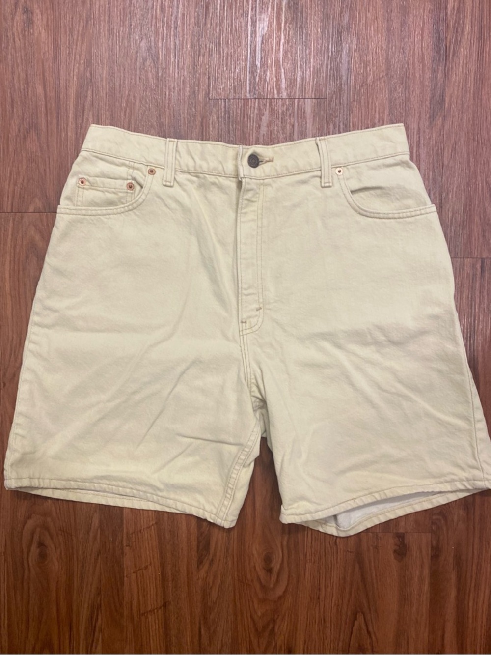 Levi's Light Yellow Jean Shorts